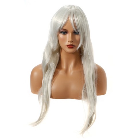 Unique Bargains Curly Wig Wigs For Women 30 Black White With Wig