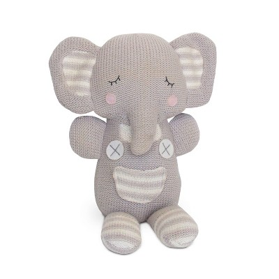  Living Textiles Baby Gray Theodore Elephant Plush Rattles And Teethers 