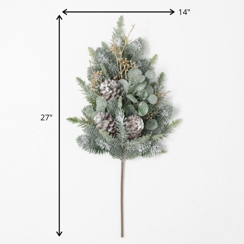 Sullivans Pine & Eucalyptus Artificial Stem 27"H Green, 3 of 5