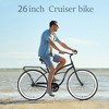 RISOKEYS Women's Beach Bike - 26"Inch Steel Frame Single Speed Bicycles,Wide Wheels for Stability,Rear Coaster Brakes - 4 of 4