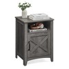 VASAGLE Farmhouse Nightstand with Barn Door, Bedside Table with Storage, Side End Table, Night Stand with Open Compartment - 2 of 4