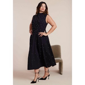 ELOQUII Stud Detail Ponte Midi Dress - 1 of 3