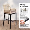 Karl Home | Iron-framed Rope-woven Patio Bar Stools - 3 of 4