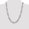Black Bow Jewelry Men's 10.5mm, Sterling Silver Pave Flat Figaro Chain Necklace - 2 of 4