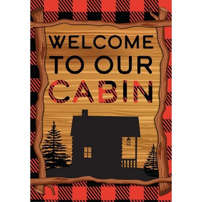 Welcome To Our Cabin Summer Garden Flag Camping 18" x 12.5" Briarwood Lane