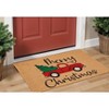 HomeRoots 24" X 36" Brown and Red Coir Merry Christmas Outdoor Door Mat - 2 of 4