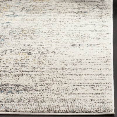 Reversible Gray Rectangular Synthetic 3' x 5' Stain-Resistant Rug