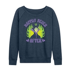 Women's - Disney Villains - Happily Never After Lightweight French Terry Wide Neck Long Sleeve Shirt - 1 of 4