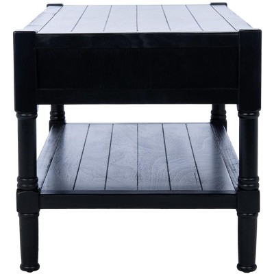 Sleek Black Rectangular Coffee Table with Dual Storage Drawers