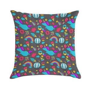 Dreamy Unicorns Rainbows Clouds Ballo Pillow Covers 18x18 Decorative Throw Pillows Soft Square Cushion Covers for Couch Sofa Bedroom - 1 of 1