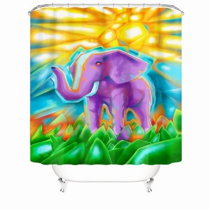 Purple Elephant Shower Curtains for Bathroom Waterproof Fabric Bath Curtain Durable Soft Stylish Bathroom Decor 72x72 Inch - 1 of 1