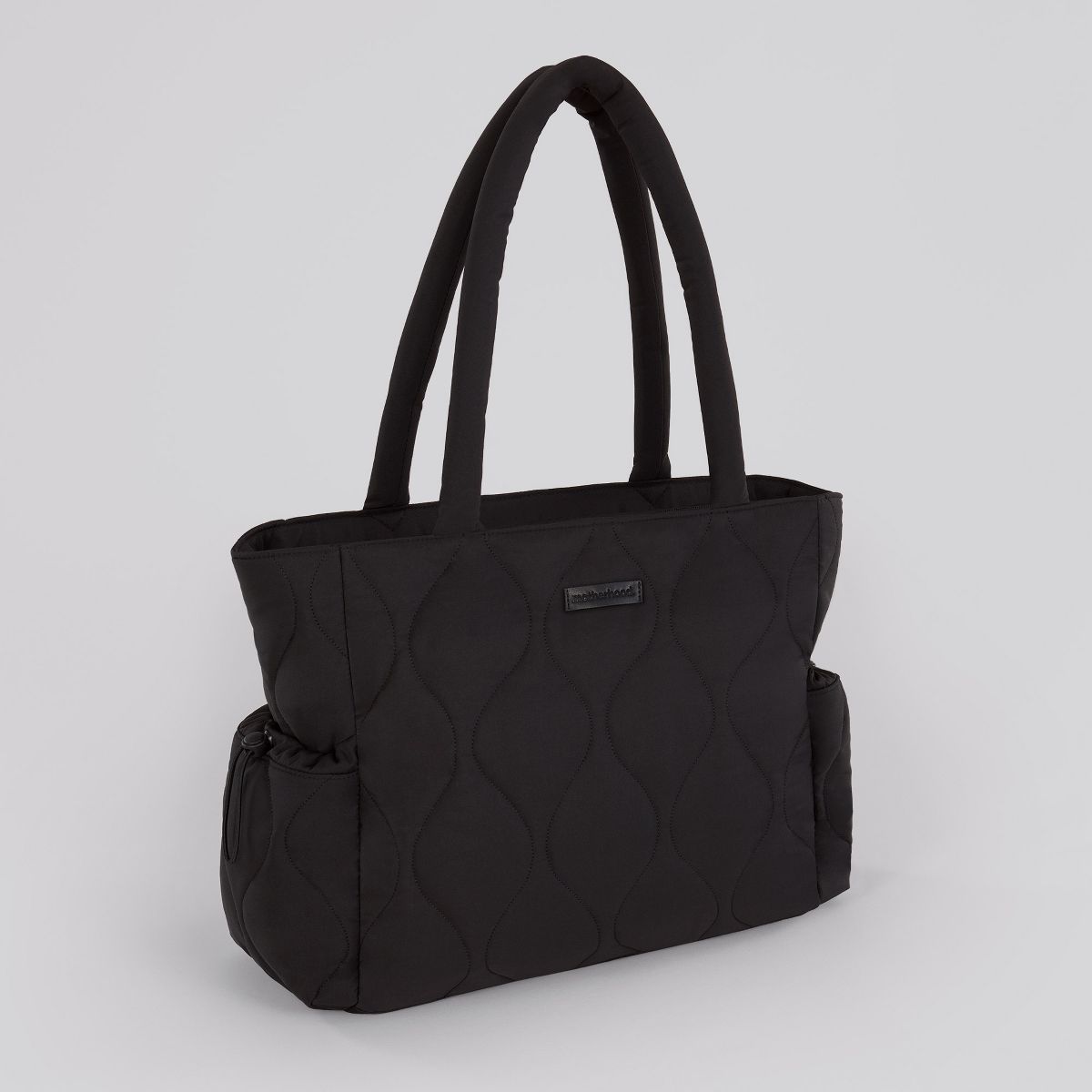 Motherhood Quilted Tote Diaper Bag, Black - thumbnail 2
