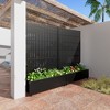 Wooakway Black Metal Planter Box with Trellis Raised Garden Bed with Arbor Privacy Screen with Wheels - 3 of 4