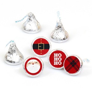 Big Dot of Happiness Jolly Santa Claus - Round Candy Christmas Party Sticker Favors - Labels Fits Hershey‘s Kisses (1 Sheet of 108) - 1 of 4