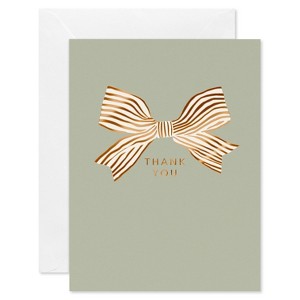 24ct Blank Thank You Cards Pack Striped Bow - 1 of 4