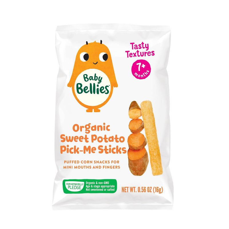 Little Bellies Organic Sweet Potato Pick-Me Sticks Baby Snacks - 0.56oz, 1 of 7