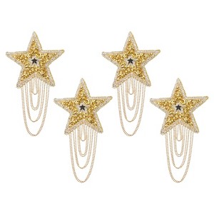 Unique Bargains Iron On Durable DIY Clothing Star Rhinestone Patches 4 Pcs - 1 of 4