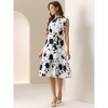 INSPIRE CHIC Women's Floral Sleeveless Ruffle Neck Half Placket Elastic Waist Midi Dress - 4 of 4