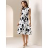 INSPIRE CHIC Women's Floral Sleeveless Ruffle Neck Half Placket Elastic Waist Midi Dress - image 4 of 4