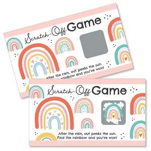 Big Dot of Happiness Hello Rainbow - Boho Baby Shower and Birthday Party Game Scratch Off Cards - 22 Count - 1 of 4