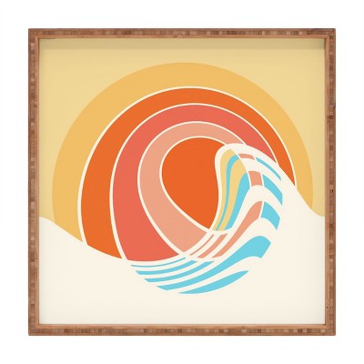 Gale Switzer Sun Surf 12" x 12" Medium Square Bamboo Tray - Deny Designs