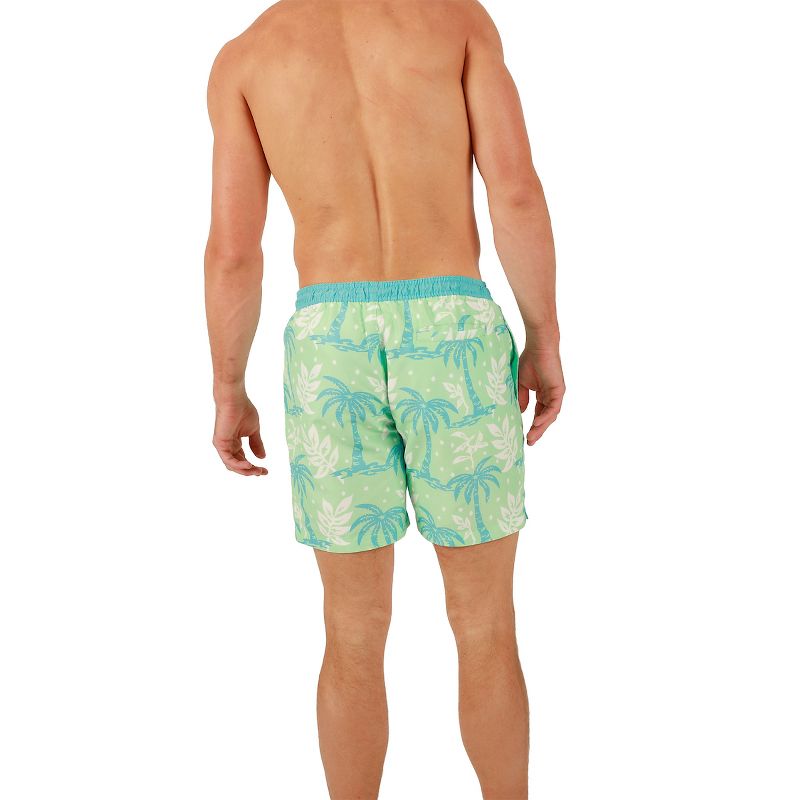 Corona Palm Trees All-Over Print Men's Green Board Shorts, 5 of 6