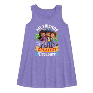 Girls' - Santiago of The Seas - My Friends Greatest Treasure Graphic Sleeveless Aline Dress - 1 of 3