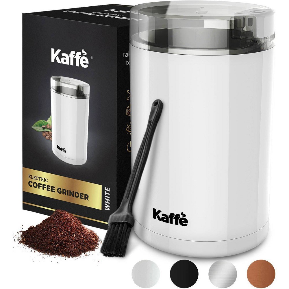 Photos - Coffee Makers Accessory Kaffe Electric Coffee Grinder with Cleaning Brush - White - KF2040