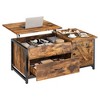 Hausource 41.7" Lift Top Coffee Table with Hidden Storage, Drawers & Side Cabinet for Living Room - 4 of 4