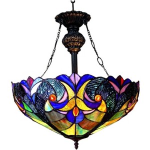 Chloe Lighting CH18780VT18-UH2 Liaison Tiffany-Style 2 Light Victorian Inverted Ceiling Pendant 18`` Shade - 1 of 4