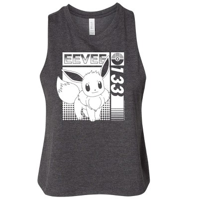 Women's Pokémon Eevee Graphic Racerback Tank - Heather Charcoal - Medium