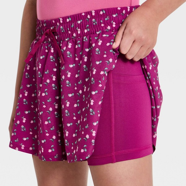 Shorts fluidos 2 en 1 de tiro medio para niña - All In Motion™ 3