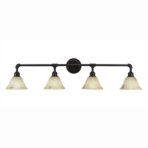 Toltec Lighting Vintage 4 - Light Vanity in  Dark Granite with 7" Italian Marble Shade - 1 of 1