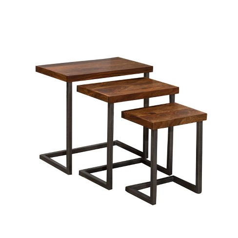 Set Of 3 Emerson Nesting Tables Natural Hillsdale Furniture Target