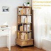 ORRD 5-Tier 360° Rotating Bookshelf with Wheels, Space-Saving Round Bookcase Tower for Home & Office, Wood - 3 of 4