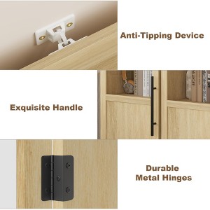 70 Inch Tall Narrow Storage Cabinet with Open Shelves for Small Spaces, Bathroom, Laundry Room Corner - 1 of 4