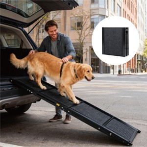 SEVOBAL Pet Steps and Ramps 71" Portable Folding Dog Ramp Non-Slip Traction Surface for SUV Truck Car Access, Black, 71"*19.3"*1.1" - 1 of 4