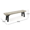 CAVINAS Composite Outdoor Furniture, Acacia Wood Out Door Table and Chairs Weather Resistant with 2 Benches for Patio, Gray - 4 of 4