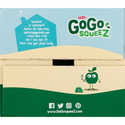 GoGo squeeZ Applesauce, Variety Apple/Banana/Mango - 3.2oz/20ct