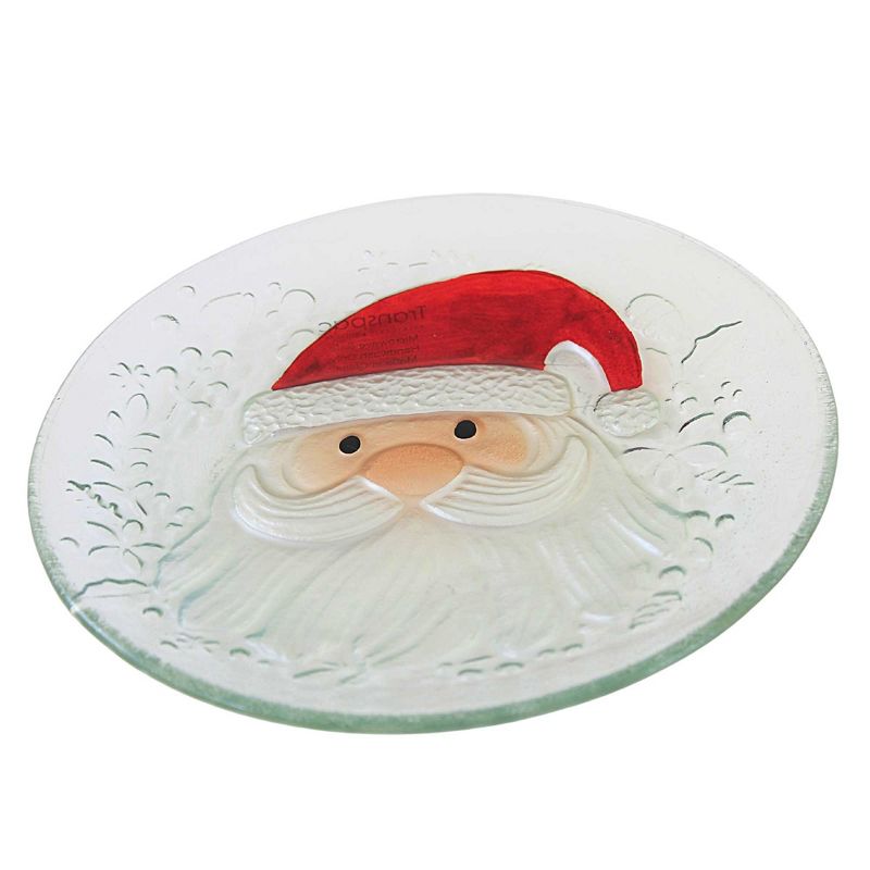12.0 Inch Santa Glass Plate Christmas Claus Serving Platters, 2 of 4