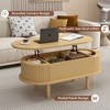 QingMoon Fluted Lift Top Coffee Table, Modern Wooden Center Table with Hidden Compartment for Living Room, Office - 3 of 4