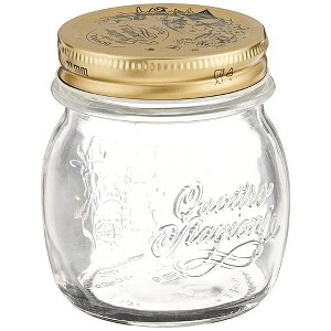 Bormioli Rocco Quattro Stagioni Mason Jar - One-Piece Twist Top Lid, Beehive Motif - Embossed Glass Container, BPA-Free, Made in Italy - 1 of 4