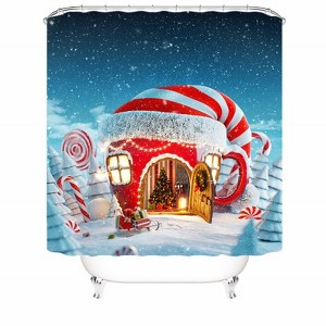 Candy House In The Snow Shower Curtains for Bathroom Waterproof Fabric Bath Curtain Durable Soft Stylish Bathroom Decor 72x72 Inch - 1 of 1