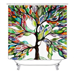 Colorful Abstract Tree Shower Curtains for Bathroom Waterproof Fabric Bath Curtain Durable Soft Stylish Bathroom Decor 72x72 Inch - 1 of 1