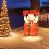 Resenkos Lighted Snowman in Gift Box Christmas Decoration - Multi-Color Red - 4 of 4