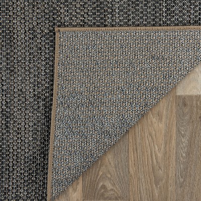 Dual-Use Modern Geometric Gray Flatweave 5' x 7' Rug