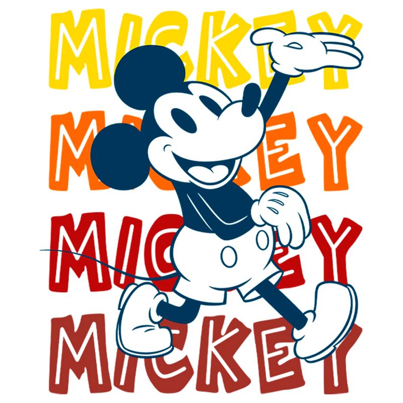 Boy's Disney Mickey Mouse Classic Name Stack T-Shirt, 2 of 5