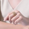 Elegant Gold Plated Cocktail Ring with Brilliant Clear Cubic Zirconia for a Glamorous and Sophisticated Statement Piece - 2 of 3