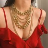 Chunky Gold Cuban Link Necklace for Women - 80s Hip Hop Layered Chain - 2 of 4