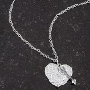 Slickblue Charming .12 ct CZ Heart Puzzle Pendant with Arrow, Rhodium-Plated 17" Necklace - 4 of 4